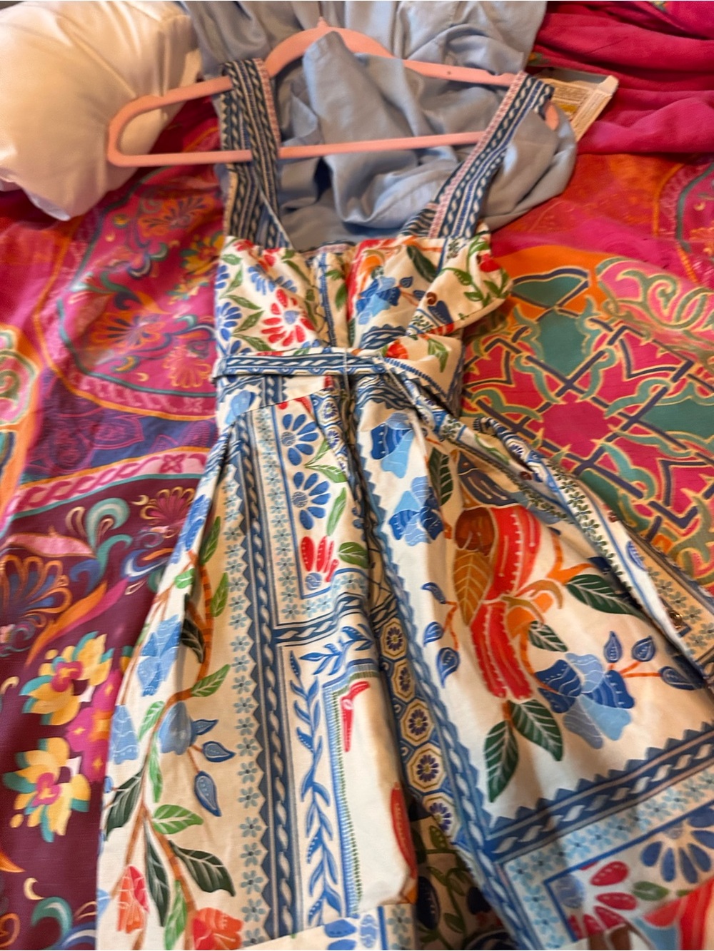 FARM Rio Multicolor Tropical Parrot Belted Romper - Picture 4 of 9